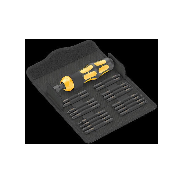 Manche de tournevis à frapper et 18 embouts longs Impact en trousse