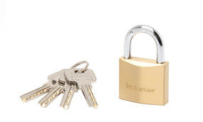Cadenas à clé en laiton massif extra épais - Double verouillage à taquets