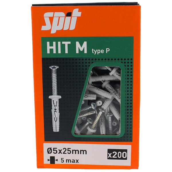 Cheville à frapper HIT M-P douille plate avec vis tête cylindrique zingué