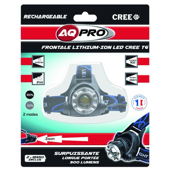 Lampe frontale rechargeable LED