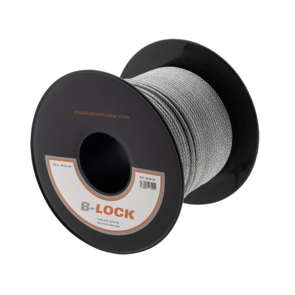 Câble acier de suspension  - 25m - Ø2.5mm