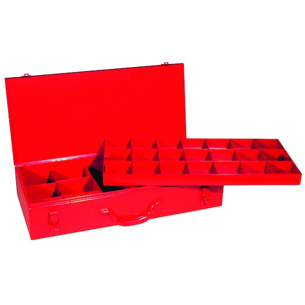 Coffret de rangement métallique à compartiments 34 cases