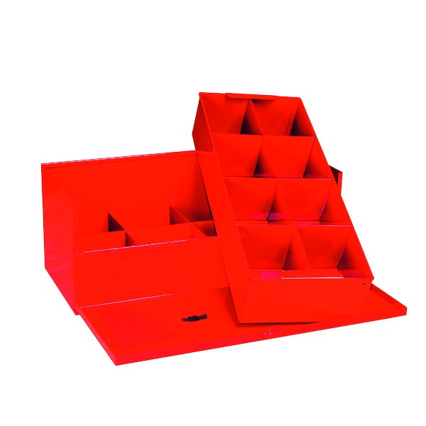 Coffret de rangement métallique à compartiments 16 cases