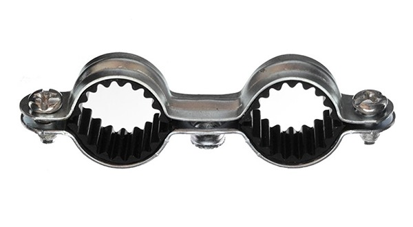 Collier de fixation acier double isophonique sanitaire
