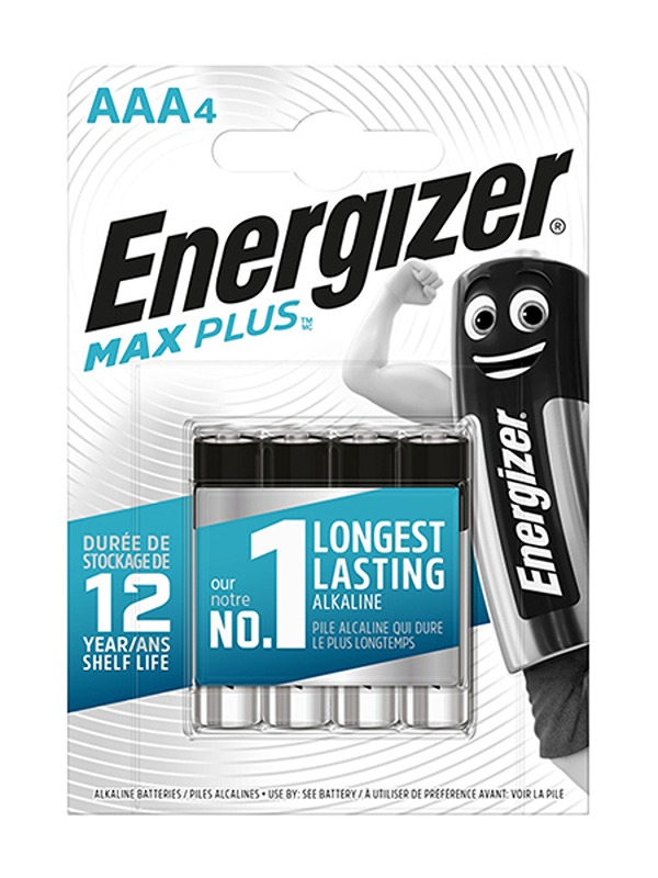 Pile  AAA LR03 1,5V Alcaline max plus energie carton Boite de 4