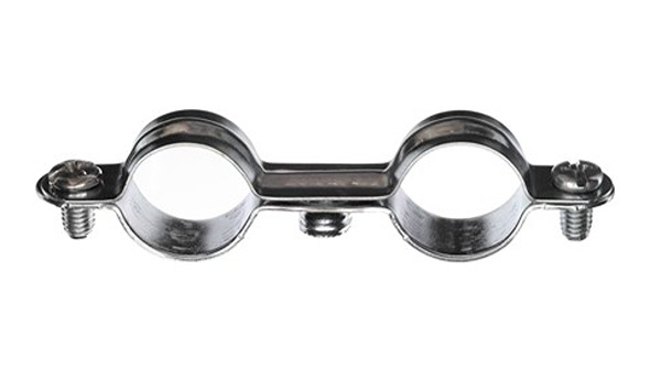 Collier de fixation acier double sanitaire