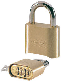 Cadenas laiton à combinaison + clé de secours