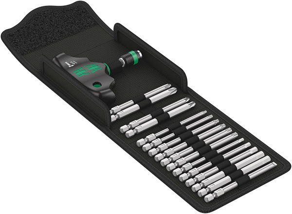 EMBOUT DE VISSAGE AVEC TOURNEVIS EN T ETUI 17 PIECES
