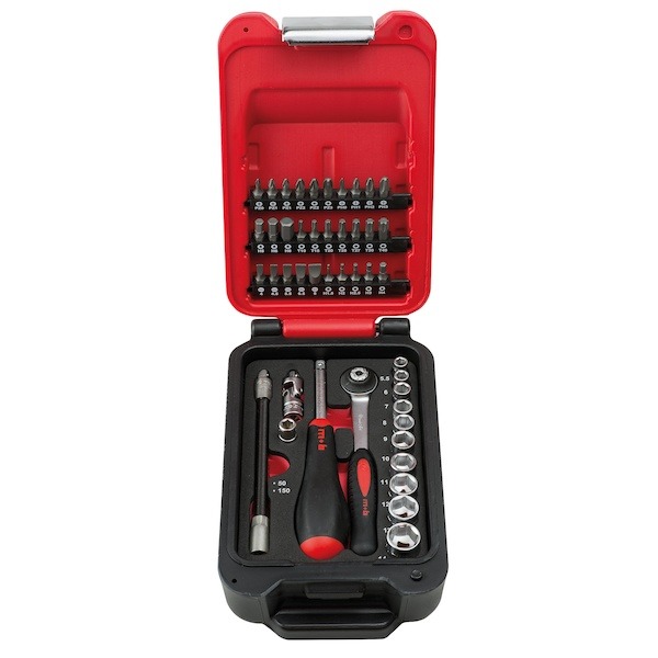 Coffret de douilles 6 pans et accessoires avec cliquet rond BOXSMALL