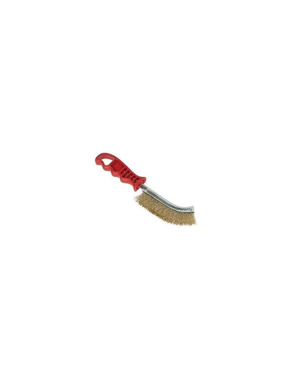 Brosse métallique convexe poignée rouge 1 rang - acier dur