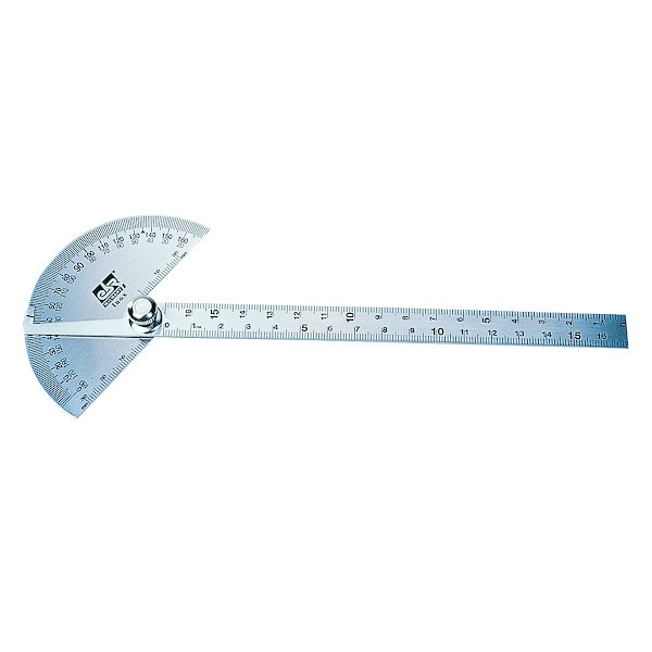 Rapporteur d'angle échancré inox gradué