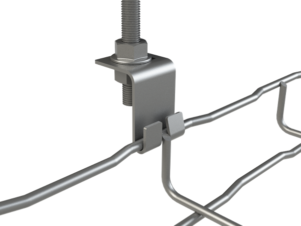 Suspension chemin de câble en fil par tige filetées